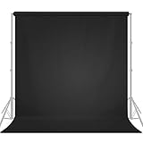 LimoStudio 10' x 20' (W x H) Photo Video Studio Seamless Solid Dark Black Screen Muslin Backdrop Photo Studio Background, AGG1601