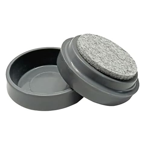 SUL Castor Caster Cup With Felt Pad Non Slip Floor Protector Glide For Chair Leg, Sofa Protect Wood Laminate Floor Tile Lino Floor From Scratch Dimension 66mm -8Pk - Grey Cover
