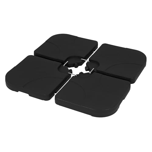 ML-Design Lot de 4 Poids de Lestage pour Parasol Déporté, Dalles Remplissables 60 L Eau ou 80 kg Sable, Plaques Stables pour Support en Croix avec...