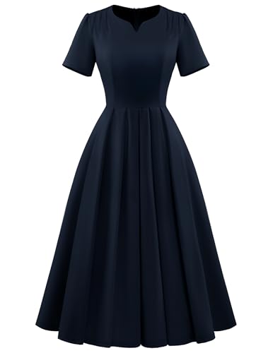 WedTrend Damenkleid, Vintage-Kleid, Midi-Kleid, 1950er-Jahre, Cocktailkleid, V-Ausschnitt, Kirchenkleid, Passform und Flare, formelle...
