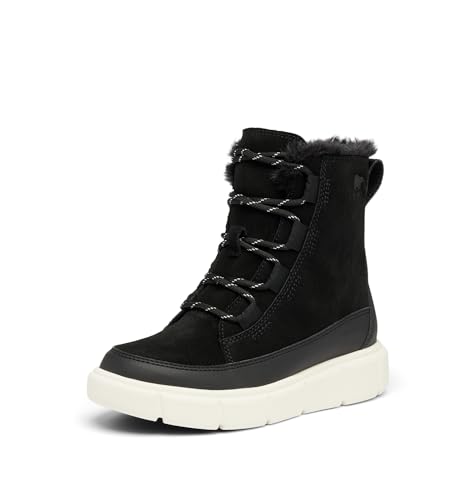 Sorel Explorer 3 Lace WP, Botas de moda, Unisex niños, Black Sea Salt Youth, 32 EU