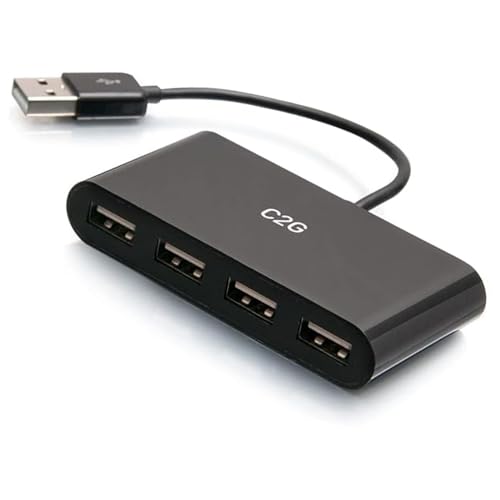 Image of C2G 4-Port USB-A 3.0 Hub - SuperSpeed USB 5Gbps, Black (C2G54462)