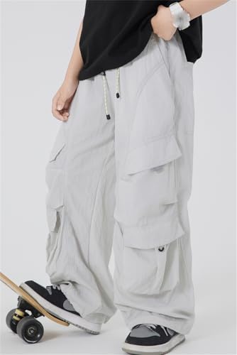 SANGTREE Boys' Baggy Cargo Pants Outdoor Quick Dry Lightweight Hiking Pants with Pockets, 4-14 Years3