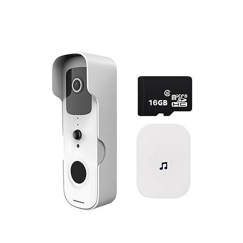 ThikK Tuya Video Inteligente Timbre WiFi 1080P Video intercomunicador Timbre de Puerta cámara IP Audio bidireccional Funciona con Alexa Echo Show Google Home(Option 8,EU Plug)