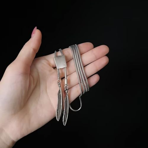 Collar de corbata vaquera de metal trenzado con cordon ajustable para hombre 8