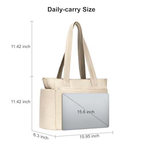 Image of charlore Tote Bag for Women, Puffer Quilted Handbag with Compartments Lightweight Puffy Tote Shoulder Bag for Travel, Work, Gym