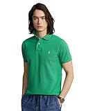 Schmale Passform POLO RALPH LAUREN Custom Slim Fit Mesh Poloshirt Raft Green 2XL, Grün , XX-Large