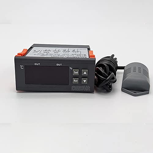 LeTkingok Digital Display Temperature and Humidity Controller, Greenhouse Hatchery Breeding Intelligent Electronic T/H Control Switch (24V)