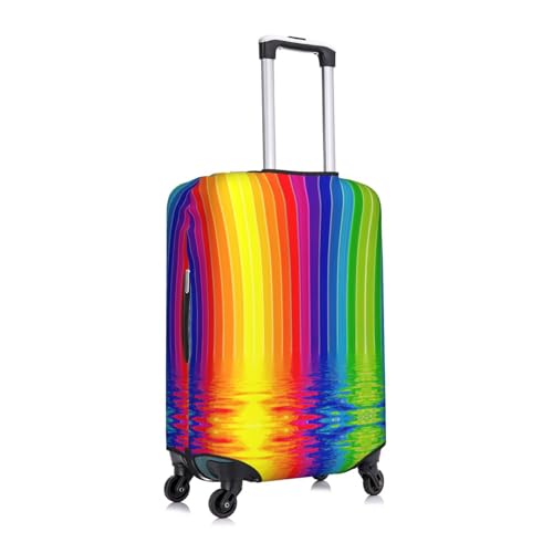 Rainbow Striped Print Luggage Suitcase Cover Protector Luggage Washable Covers With Concealed Zipper3