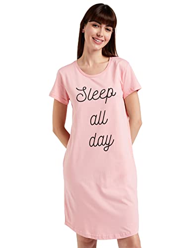 Amazon Brand - Symbol Womens Cotton Graphic Print Knee Length Night Gown (SS19UTSDR01-GP-12_Pink_X-Large_Pink_XL) (B07S6NXSMF) Amazon Price History, Amazon Price Tracker
