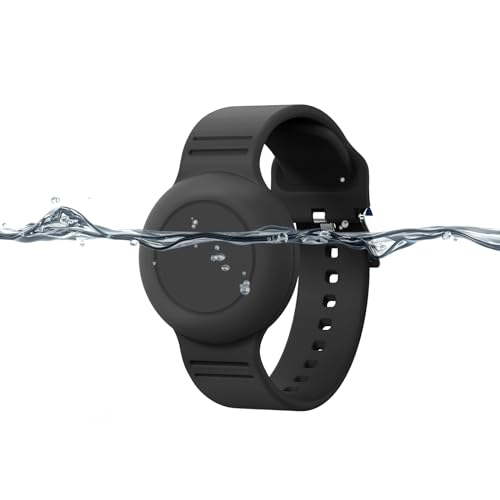 Image of Waterproof Airtag Bracelet for Kids,Hidden Airtag Wristband Kids,Anti-Lost Silicon Apple Airtag Holder Case for Toddler,Airtag Case Cover Watch Band GPS Tracker Case for Child-Black