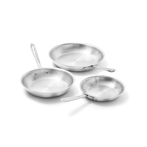 Image of All-Clad D3 Stainless Steel 3-Piece Fry Pan Set, Made in the USA