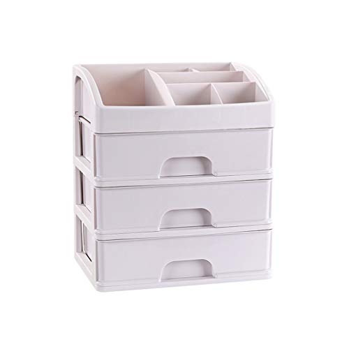 Zm Boîte de Rangement de tiroir multifonctionnelle épaisse, boîte de Rangement en Plastique avec 3 tiroirs, Peut être placée sur Le Bureau, Coiffeuse, Coiffeuse