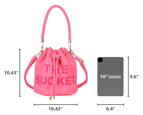 Image of JQAliMOVV Mini Leather Bucket Bags for Women Drawstring Bucket Purse Crossbody Handbags Hobo Bag