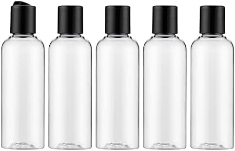 Livfa Transparent 100Ml Travel Bottles For Toiletries, Empty Travel Size Containers Tsa Approved, 5Pcs Small Plastic Shampoo Bottles With Labels