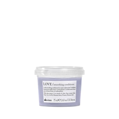 Davines LOVE Smoothing Conditioner Taming Anti-Frizz Hydrating Action for Wavy Unruly Coarse Hair - Gives Controlled Combable Shiny Sleek & Smooth Look Travel Size 2.54 Fl Oz