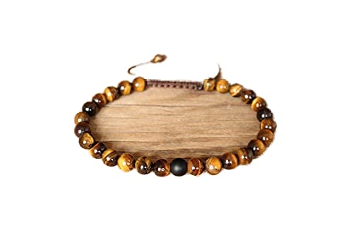 Bracelet oeil de tigre contre le stress bijou ajustable de guérison zen