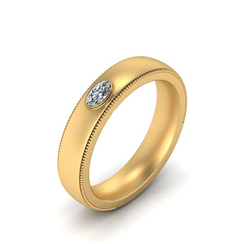 Bague de fiançailles solitaires homme or jaune et sa pierre de naissance - 3