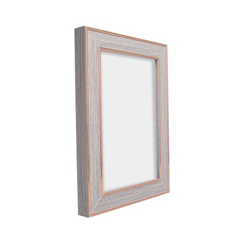 Image of GOLDEN PEACOCK Set of 2 5x7 Inch Photo Frames - Elegant Grey & Gold Finish | Decorative Tabletop & Wall Hanging Picture Frames for Home, Office & Gifting