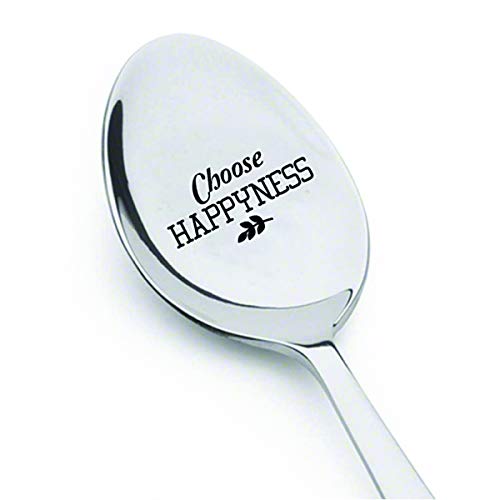 Choose Happiness Löffel mit inspirierendem Spruch - Be Happy Cutlery - Individueller Löffel, personalisiertes Besteck Cover