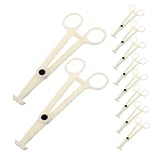 DECOMELODY 20 Piezas Pinzas de Piercing Desechables Diseño Redondo Triangular para Septum Oreja Lengua Nariz Uso Amigable