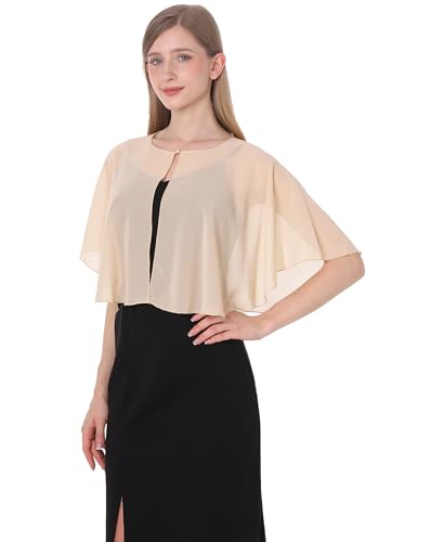 Baoqiya Chiffon Capelet Bridal Capes Soft Shawls and...
