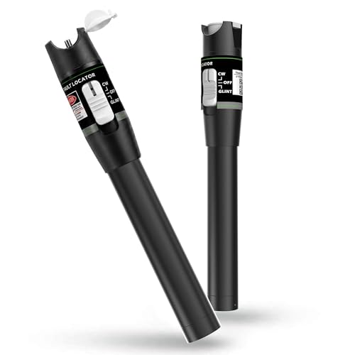 Image of Fiber Optic Visual Fault Locator Kit, Red Light Fiber Tester for Single Mode and Multimode Cable, VFL Pen Compatible with SC ST FC LC Connectors, Network Maintenance Test Tool