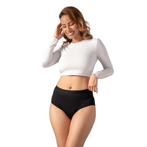 Image of Mahina Cotton Period Underwear - Black | High-Rise | Leak-Proof 12Hr | Reusable 100 Washes | No Pads Needed | Lab Tested | Women & Girls