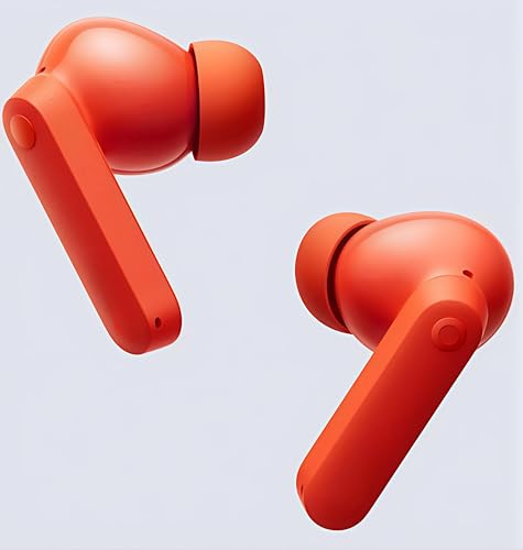 Image of Wireless Earbuds with 42dB ANC | Orange, Bluetooth 5.4 | 35.5H Battery Life | IP54 Water Resistant | 4 HD Mics | ChatGPT Integration | Fast Charging | 12.4mm Bio-Fibre Driver | (NOTH Square) (Orange)