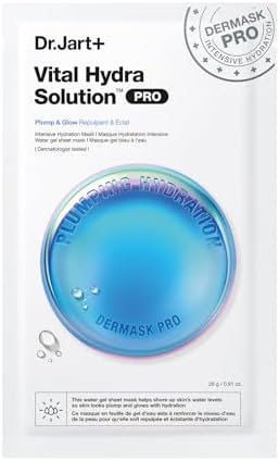 Dr. Jart+ Dermask, Vital, Hydra Solution, Pro, 1 Piece, Moisturizing, Drying, Glossy, Hari Hyaluronic Acid, Pack, Sheet Mask, Korean Cosmetics, Derma Cosmetics