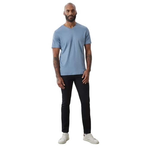 Image of Robert Barakett V Neck Short Sleeve Pima Cotton Casual Solid Mens T Shirt