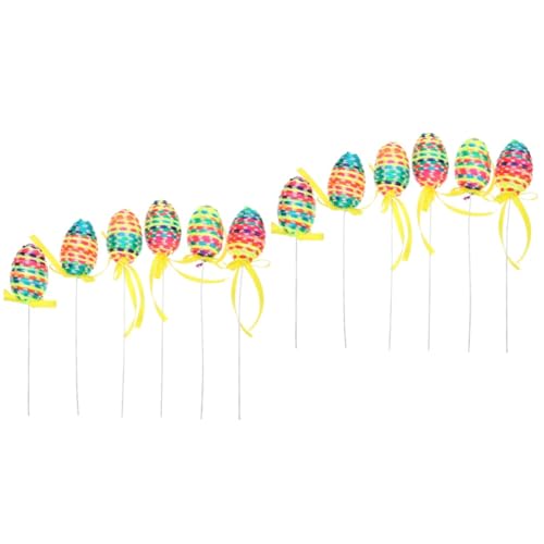 Lurrose 2 Juegos Arreglo Floral De Huevo Trenzado Huevo Falso Pascua De Resurrección Rellenos De Pascua Bandeja De Pascua Nido Realista Cáscara De Huevo Colorful Espuma 6 Piezas * 2
