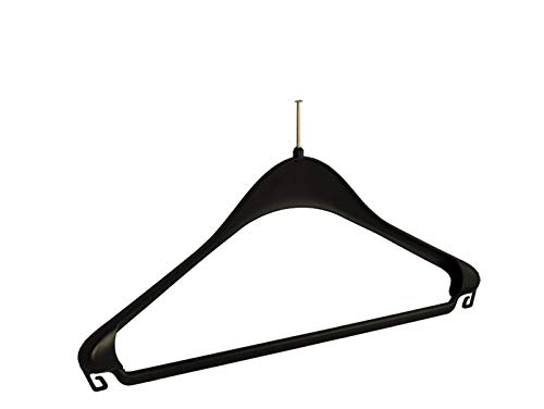 Le Gèant du Cintre - 10 x Cintre Veste / Costume Plastique Noir (antivol sans Anneau) avec épaules Larges et Barre, 44 cm Cover