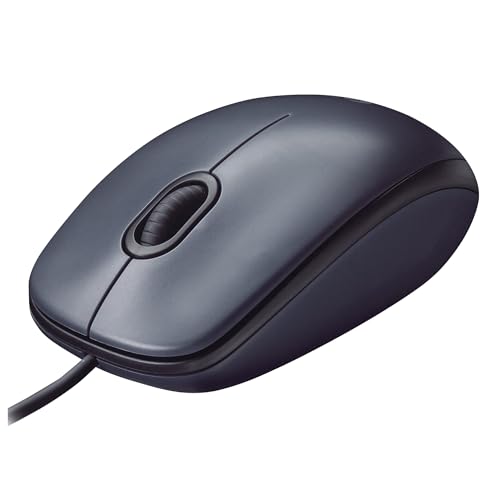 Logitech M90 Souris Filaire USB, Suivi Optique 1000 PPP, Ambidextre, Compatible avec PC/Mac/Portable - Noir