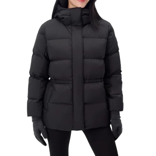 Women's Winter Warm Puffer Coat Cropped Slim Fit Down Jacket with Removable Hood Long Sleeve Lightweight Coats