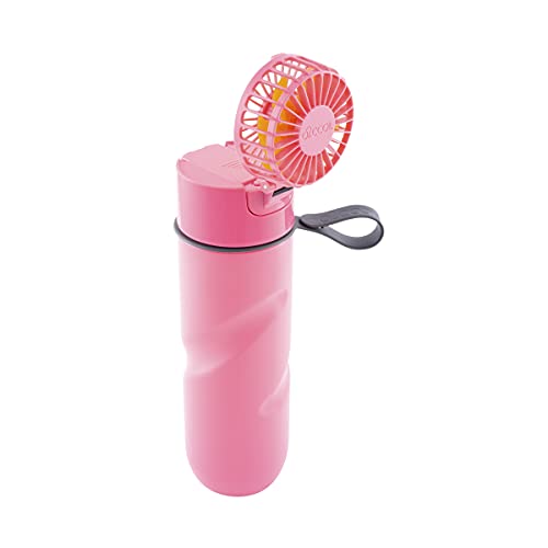 O2COOL Pink Sip Breezy Fan, 1 EA