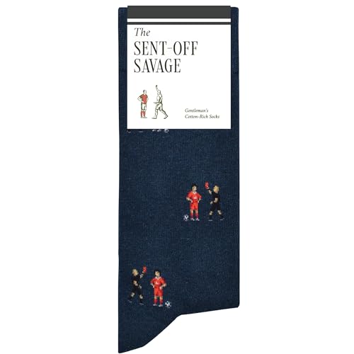 The Sent-Off Savage Football Socks - Funny Football Socks - Funny Football Gift for Men - 1 Pair, Size 7 to 12 - Fun Footballer Socks
