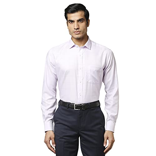 Image of Park Avenue Men's Pure Cotton Checks Pattern Regular Fit Semi Cutaway Collar Full Sleeve Formal Shirt