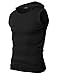 H2H Mens Hooded Sleeveless T-shirts BLACK US S/Asia M (JPSK05)