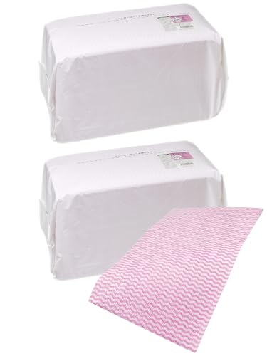 【Amazon.co.jp 限定】 ストリックスデザイン カウンタークロス 使い捨て 抗菌 200枚 (100枚×2個セット) 約31×60cm ピンク テーブルダスター ふきん 不織布 大容量 丈夫 業務用 SA-172