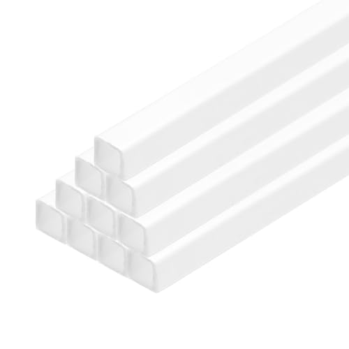 Image of MECCANIXITY 10pcs 20 inch Plastic Model Tube ABS Solid Square Bar 0.12 inchx0.12 inch White Easy Processing for Architectural Model Making DIY