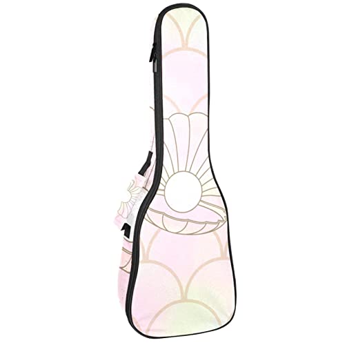 Sac à dos ukulélé concert et soprano rose rembourré 10mm à motif écailles