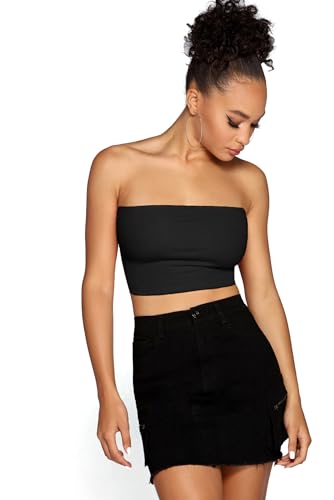 Emmalise Women's Crop Tube Cotton Jersey Top Shirt