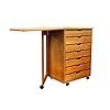 Jela-USA Solid Pine Wood 7 Drawer Wide Rolling Cart, Honey Pine #5