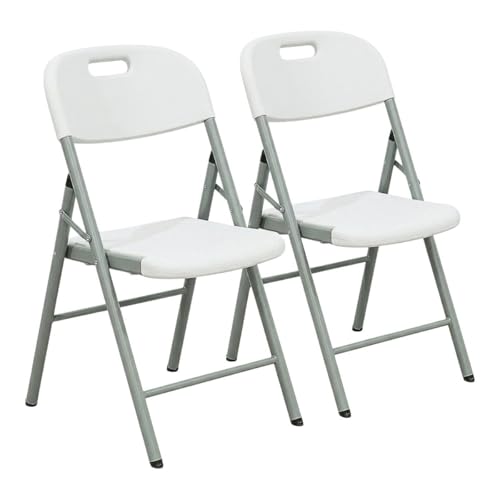 KZ GARDEN - Lot de 2 Chaises Pliantes Blanches Plastique renforcé Chaise Camping Terrasse Réceptions