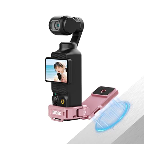 Image of Pocket 3 4 Magnetic Mount Stand, Expansion Adapter Magnet Holder & Cold Shoe for Xtra Muse 180 Adjustable Handle Aluminum Metal Clamp Frame Case Desk Base for DJI Osmo 3 4 Pink Accessories
