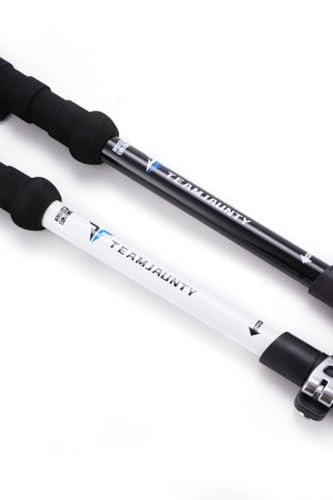 Image of Cloudzy Trekking Pole High Trek Adventures Walking Stick Aluminum Alloy EVA Handle Design Ergonomic Pole Stick Adjustable Hiking Terrain Accessories Telescopic Alloy Pole (White)