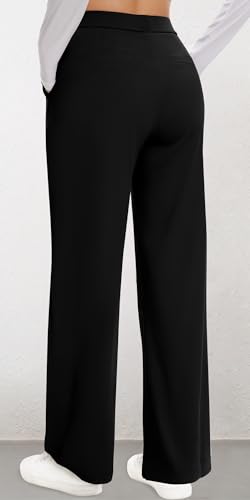AVAMO Stretchy Work Pants Slacks for Women Wide Leg Dress Pants Pull On Business Casual Pants Trousers with Pockets4