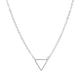 QUXVUIS Triángulo Collar Simple Oro Plata Color Cuello Cadenas Románticas Damas Compromiso Regalo Mujeres Gargantilla para Fiesta Viajes Compras