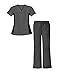 G Med Women's Side Panel Scrub Top & Pant 2 PC Fashion Sets(SET-MED,DGYA2-M)
